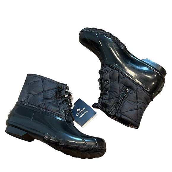 Sperry Saltwater Quilted Duck Boot Black Women's Size 5.5 - Picture 3 of 11